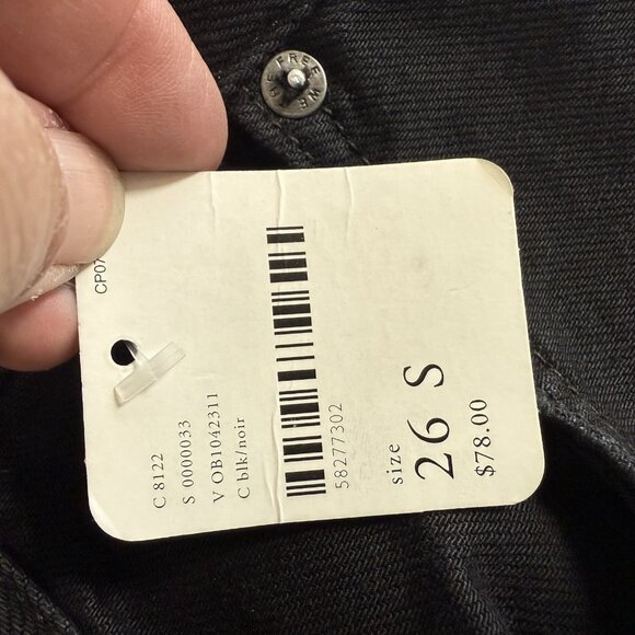 We The Free People Jeans Mid Rise Straight Leg Button Fly Distressed Crop 26 NWT - Picture 10 of 14